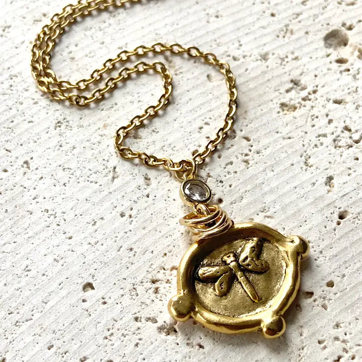 The Dixi Dragonfly Sparkle Necklace