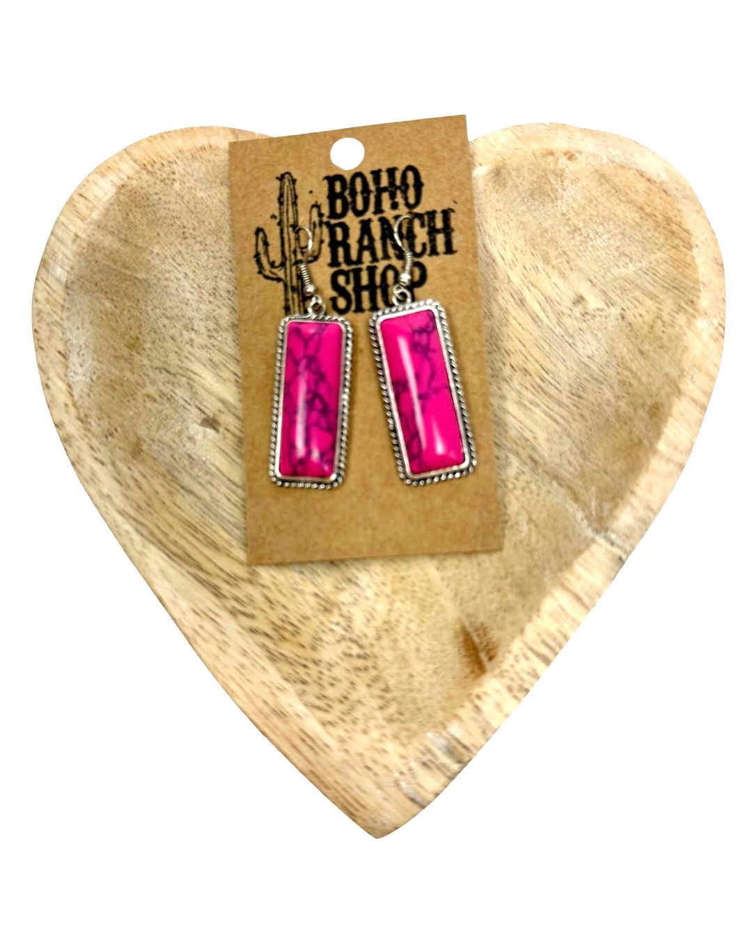 Pink Aztec Western Stone Post Earrings