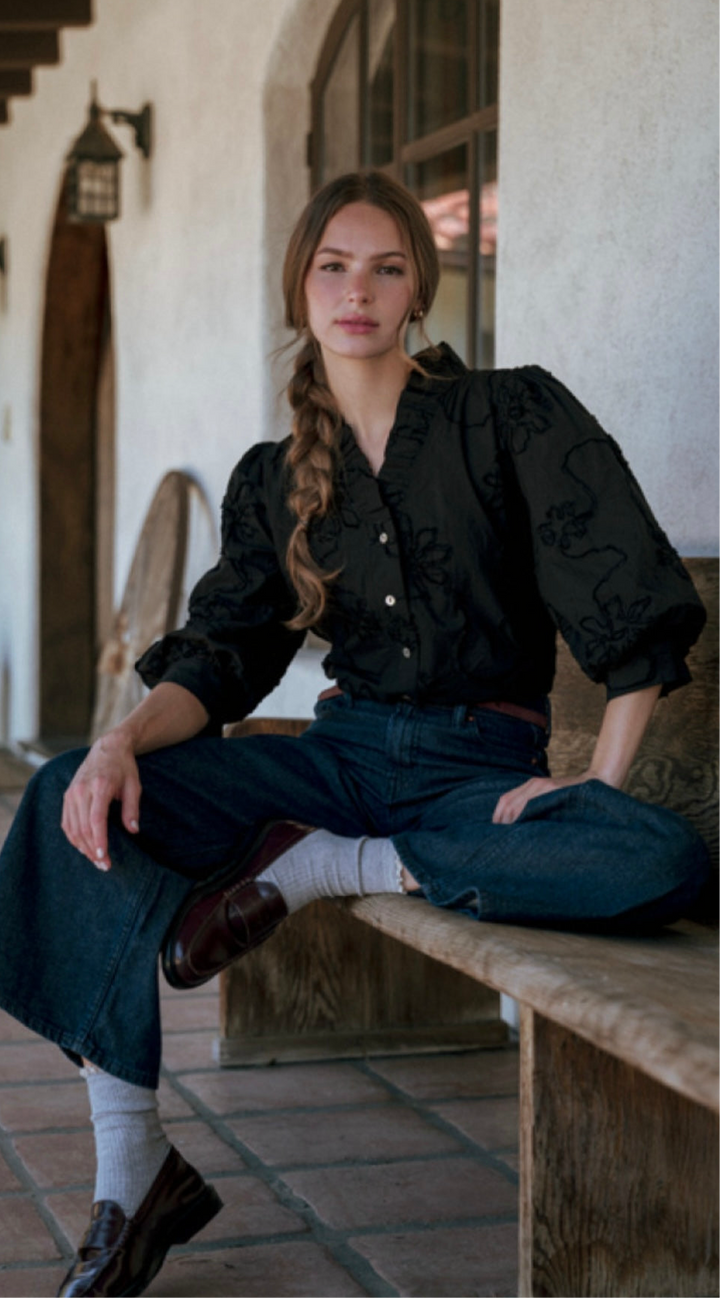 Black Textured Blouse
