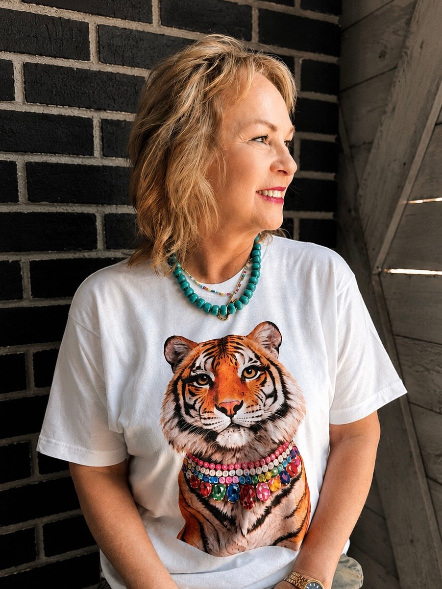 Jeweled Collar Tiger Classic Crew