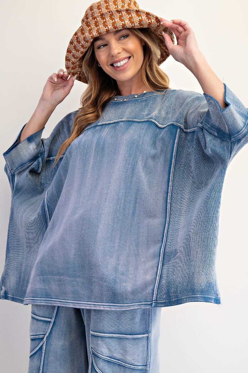 EASEL Harper Luxe Soft-Touch Pullover Top