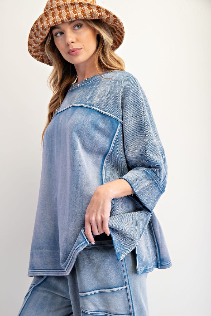 EASEL Harper Luxe Soft-Touch Pullover Top