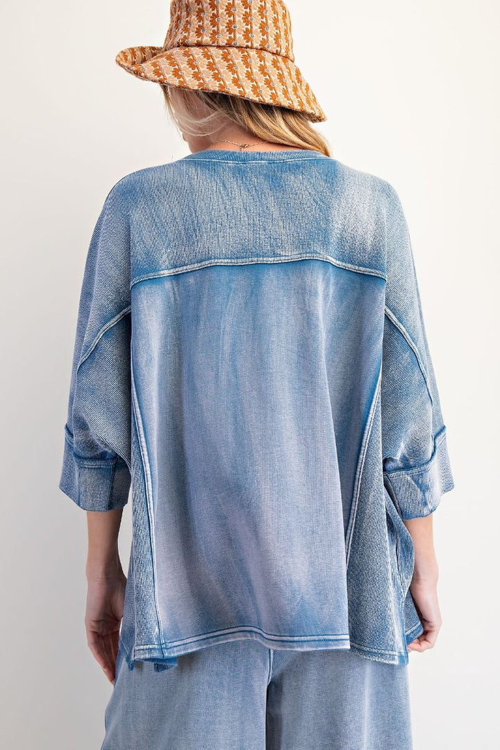 EASEL Harper Luxe Soft-Touch Pullover Top