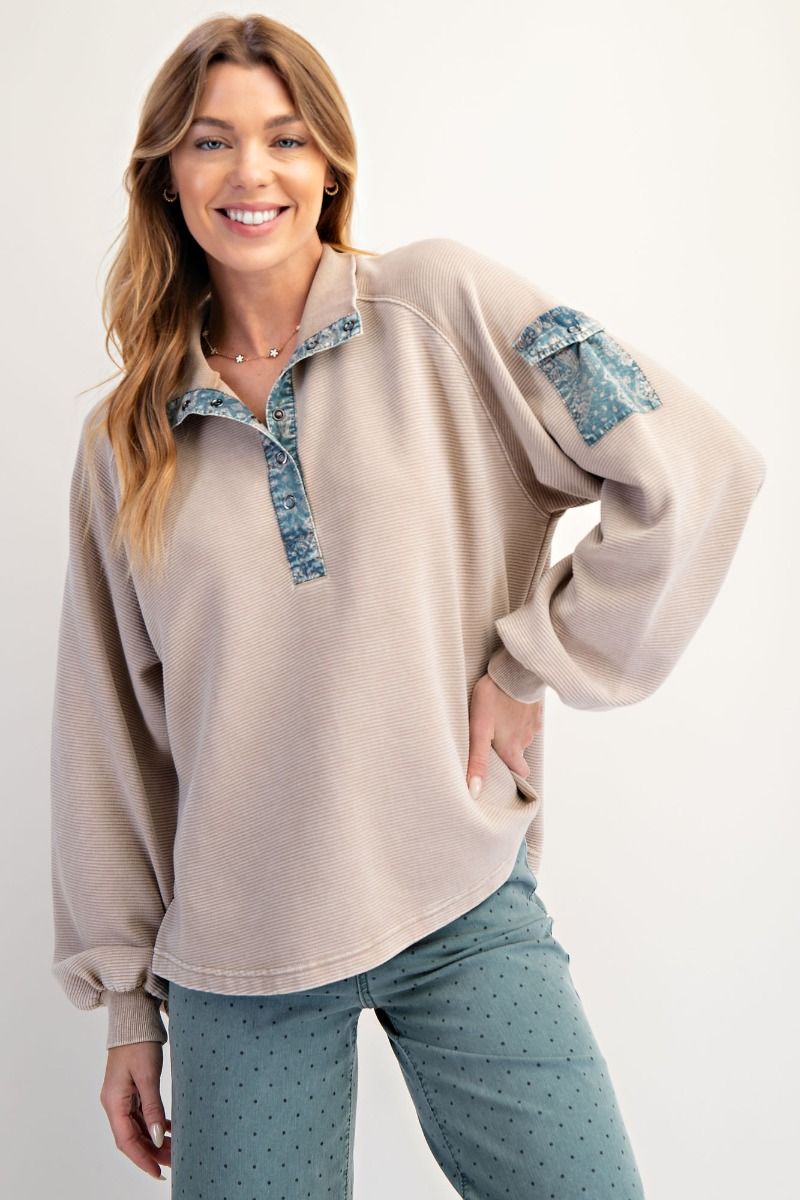 EASEL Isla Mineral-Wash Pullover
