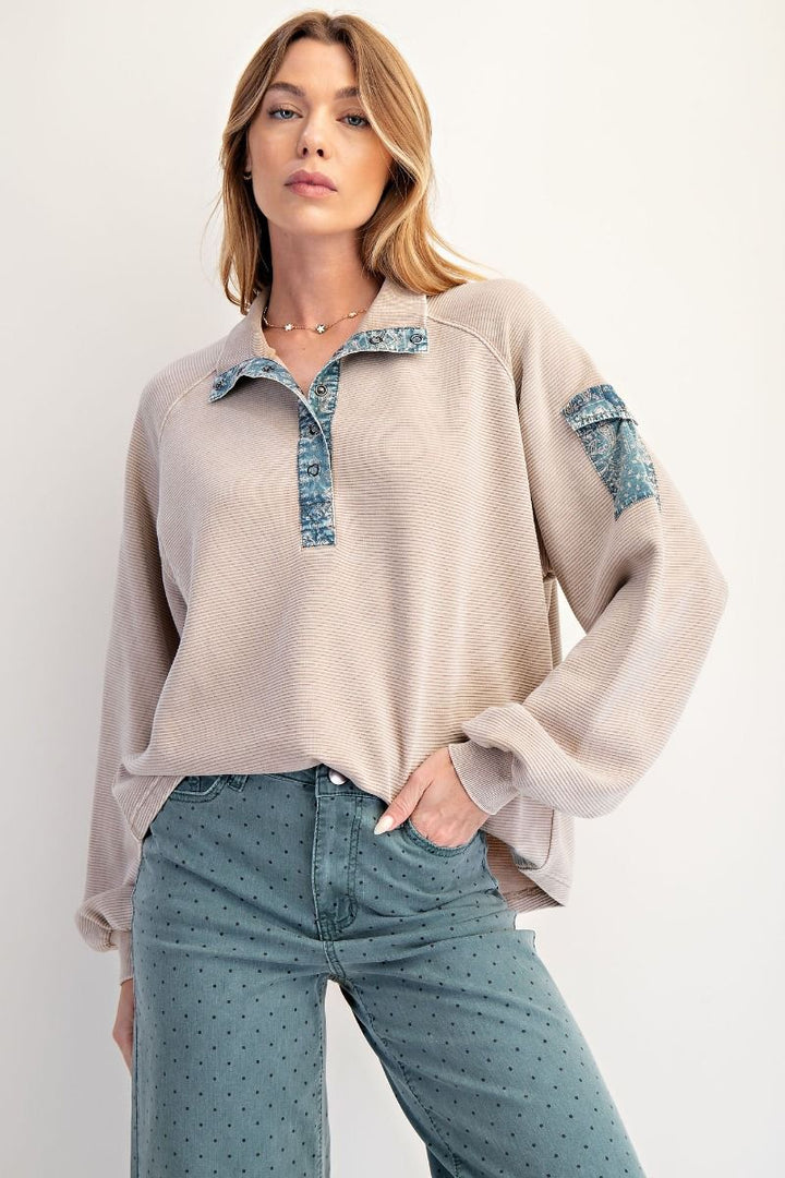 EASEL Isla Mineral-Wash Pullover