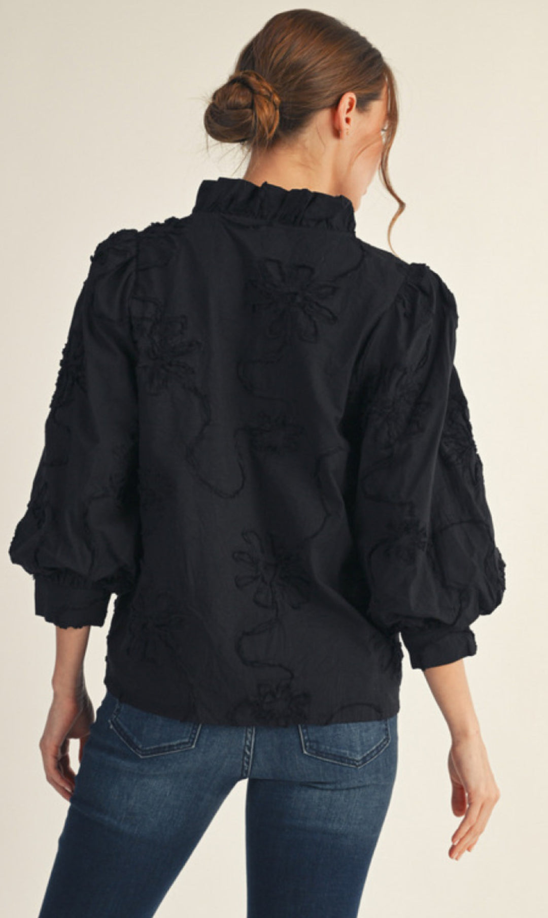 Black Textured Blouse