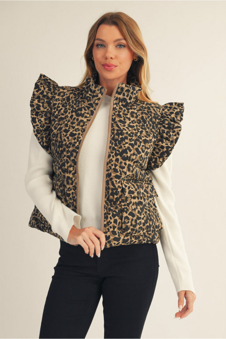 JODIFL Valencia Ruffle-Trim Quilted Vest
