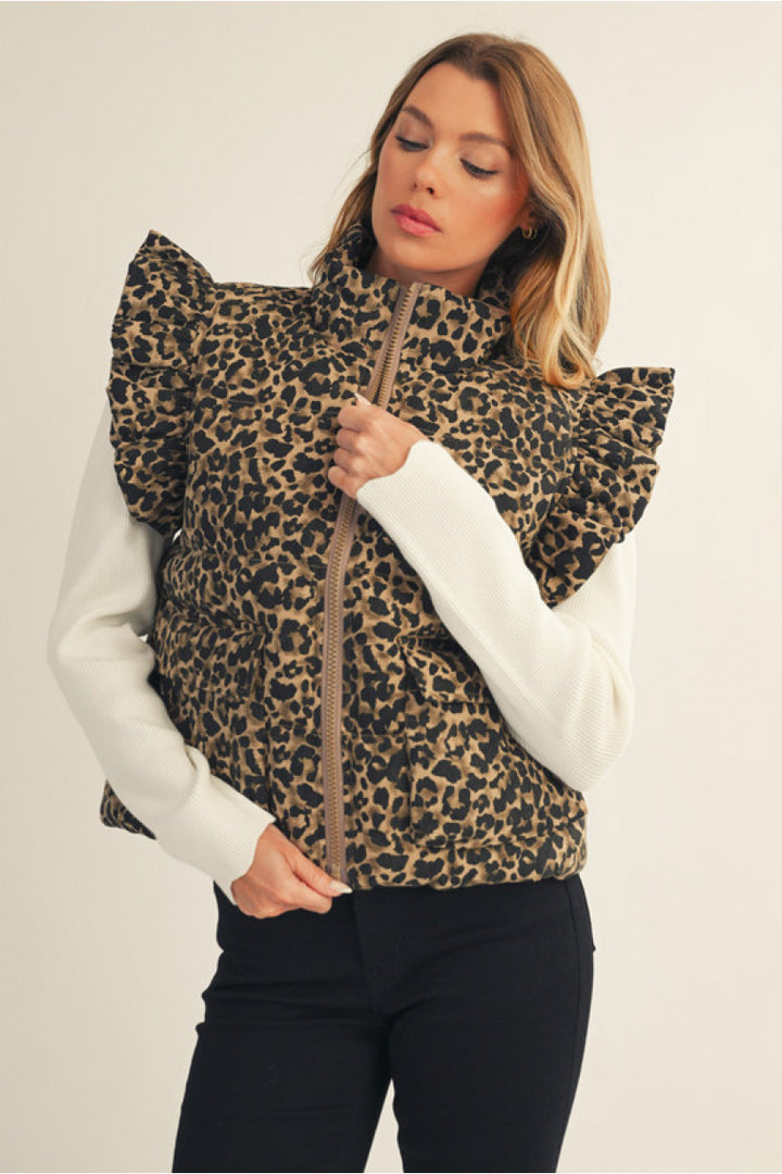 JODIFL Valencia Ruffle-Trim Quilted Vest