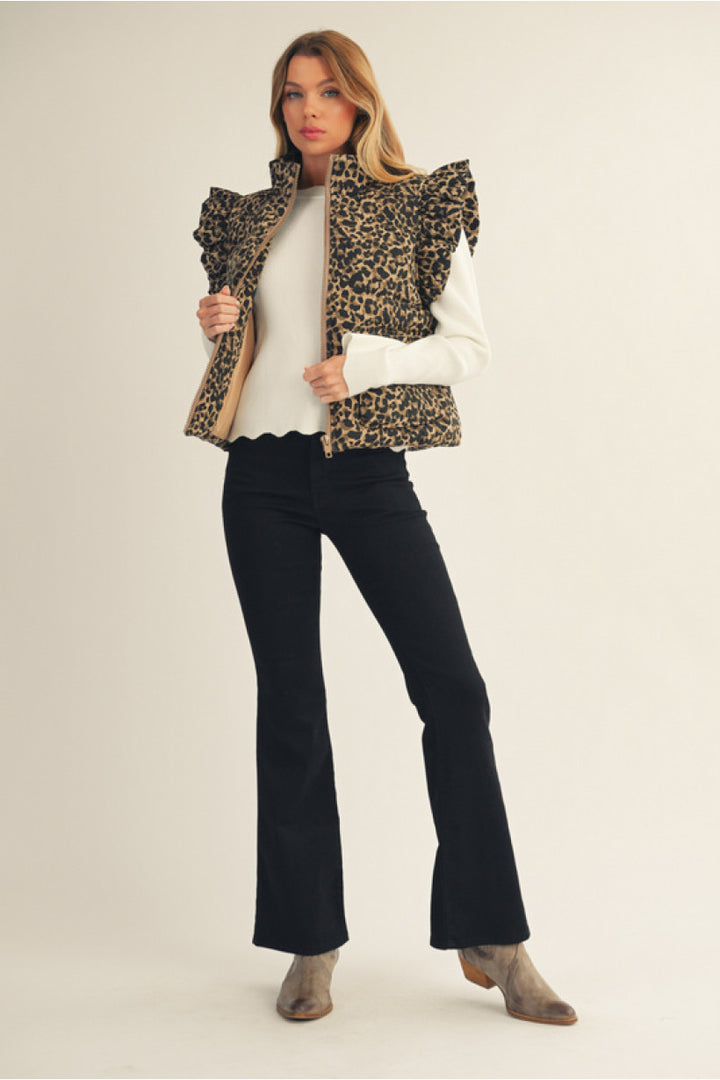 JODIFL Valencia Ruffle-Trim Quilted Vest